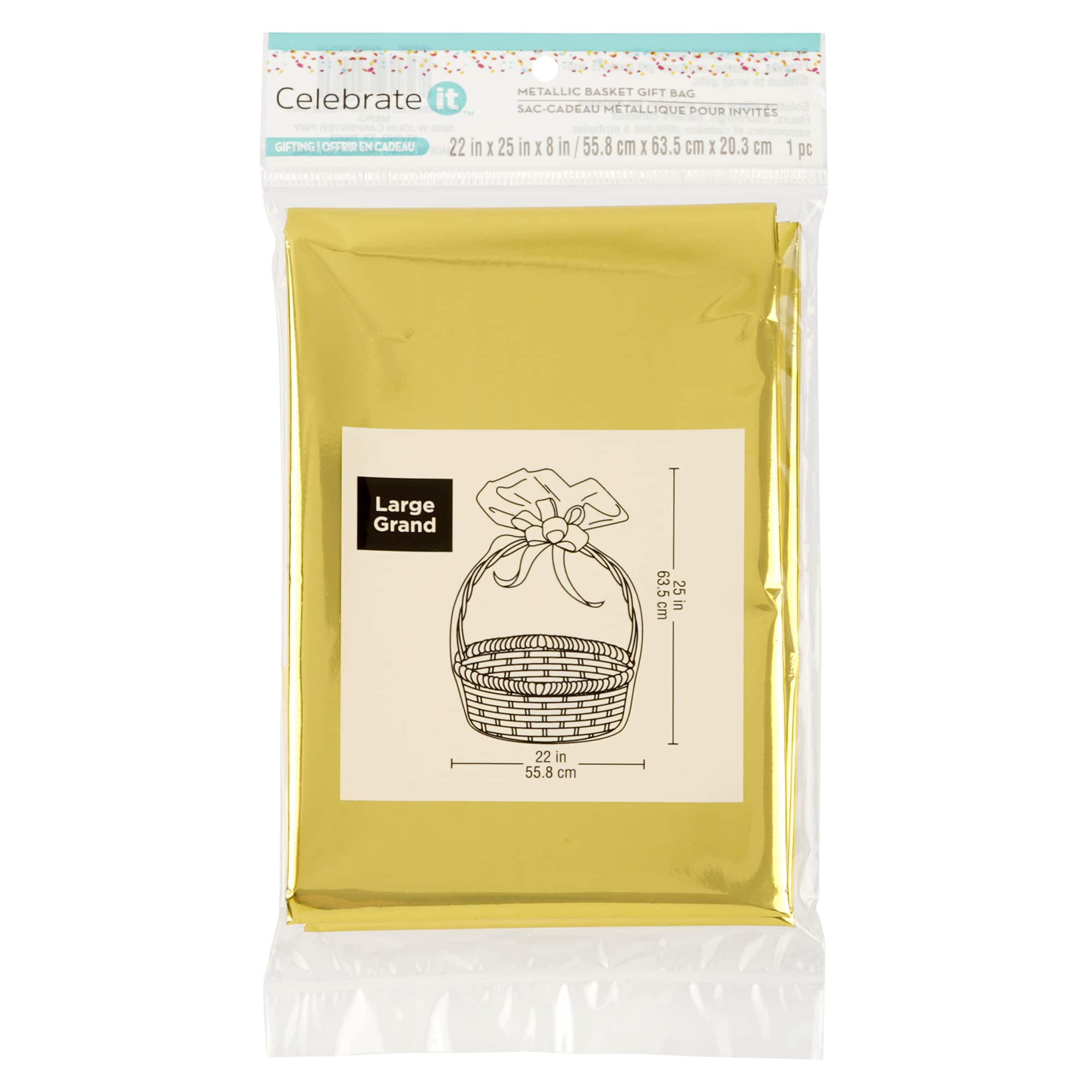 Metallic Basket Gift Bag by Celebrate It